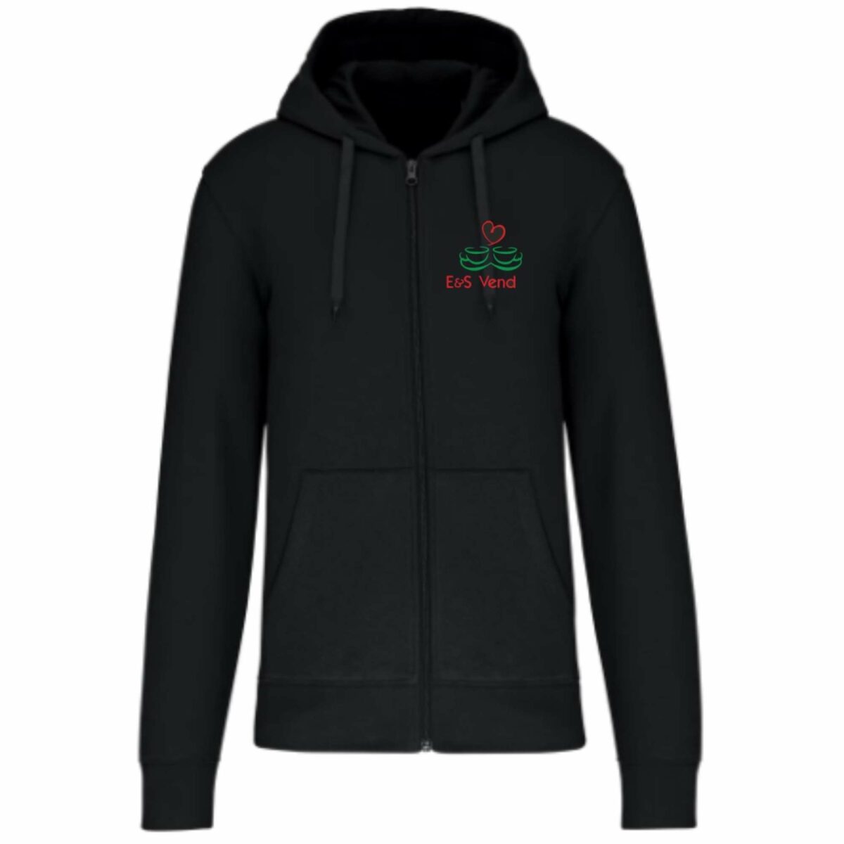 Felpa NERA E&S Vending® logo ricamato taglia XXL