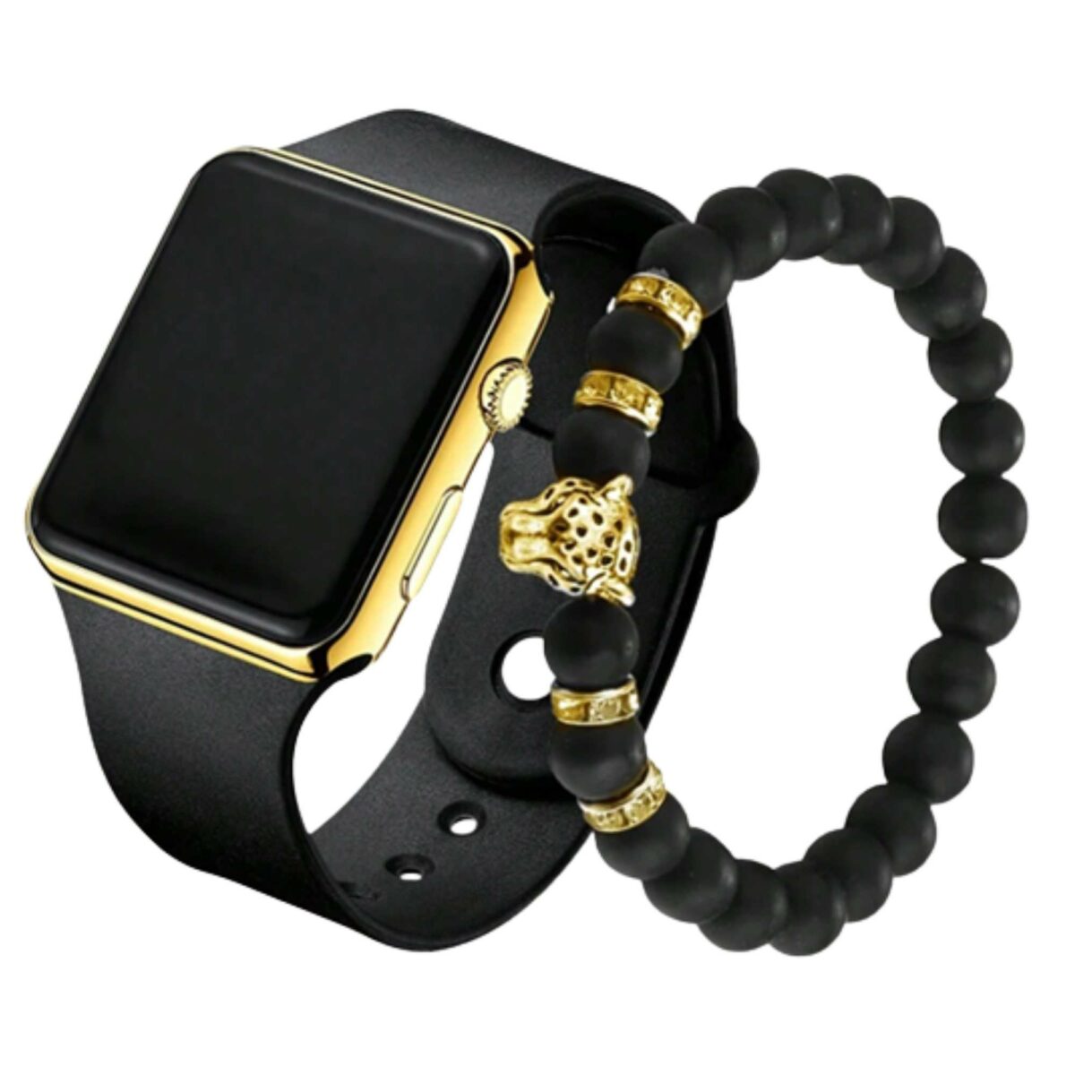 Orologio digitale LED sportivo casual e braccialetto a forma di leone