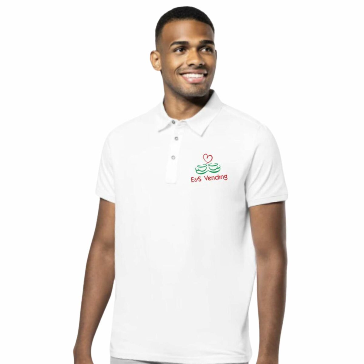 Polo bianca ufficiale ES Vending – Logo Ricamato – Taglia XL