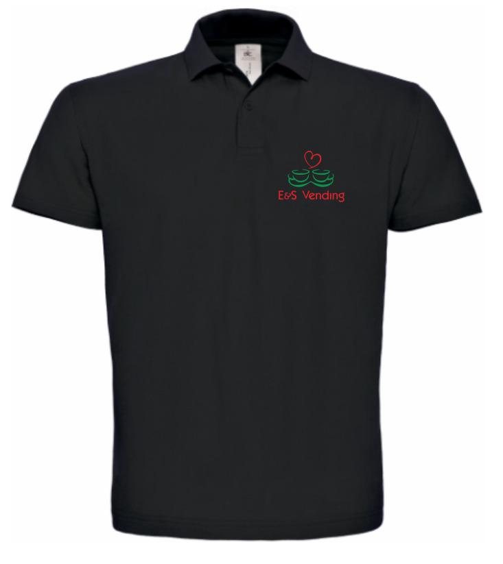 POLO NERA E&S Vending® logo ricamato taglia L