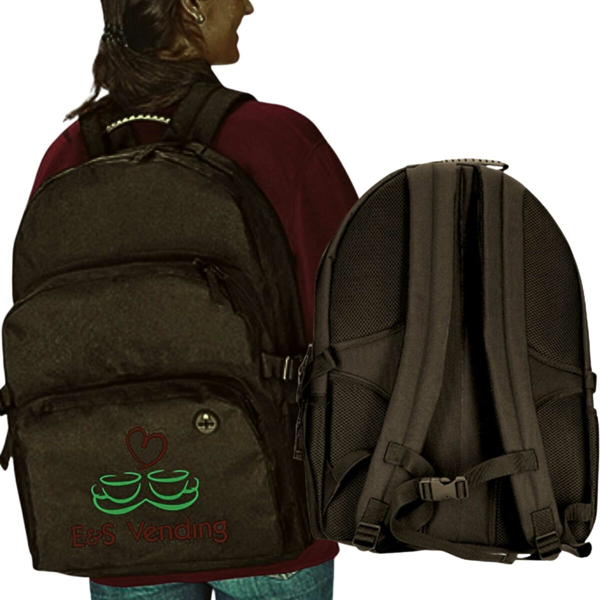 Zaino NERO E&S Vending® logo ricamato