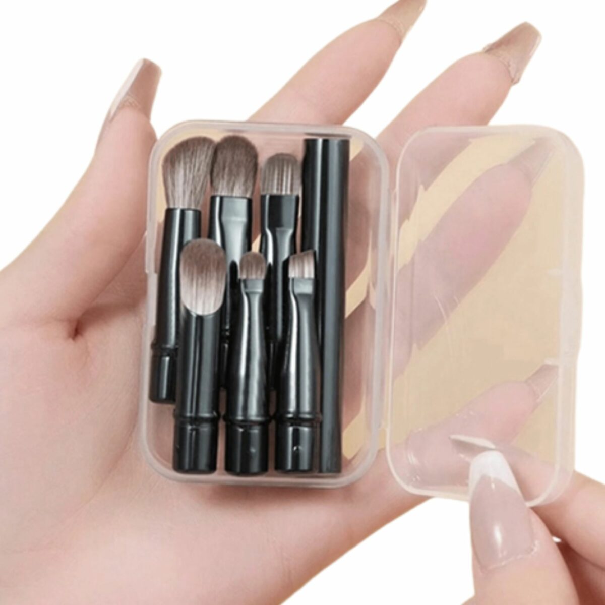 6 pezzi Pennello per il trucco portatile Pennello rimovibile e sostituibile